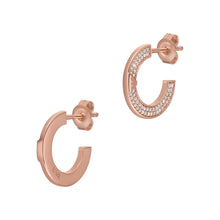 Load image into Gallery viewer, Emporio Armani Rose Gold-Tone Sterling Silver Hoop Earrings EG3590221

