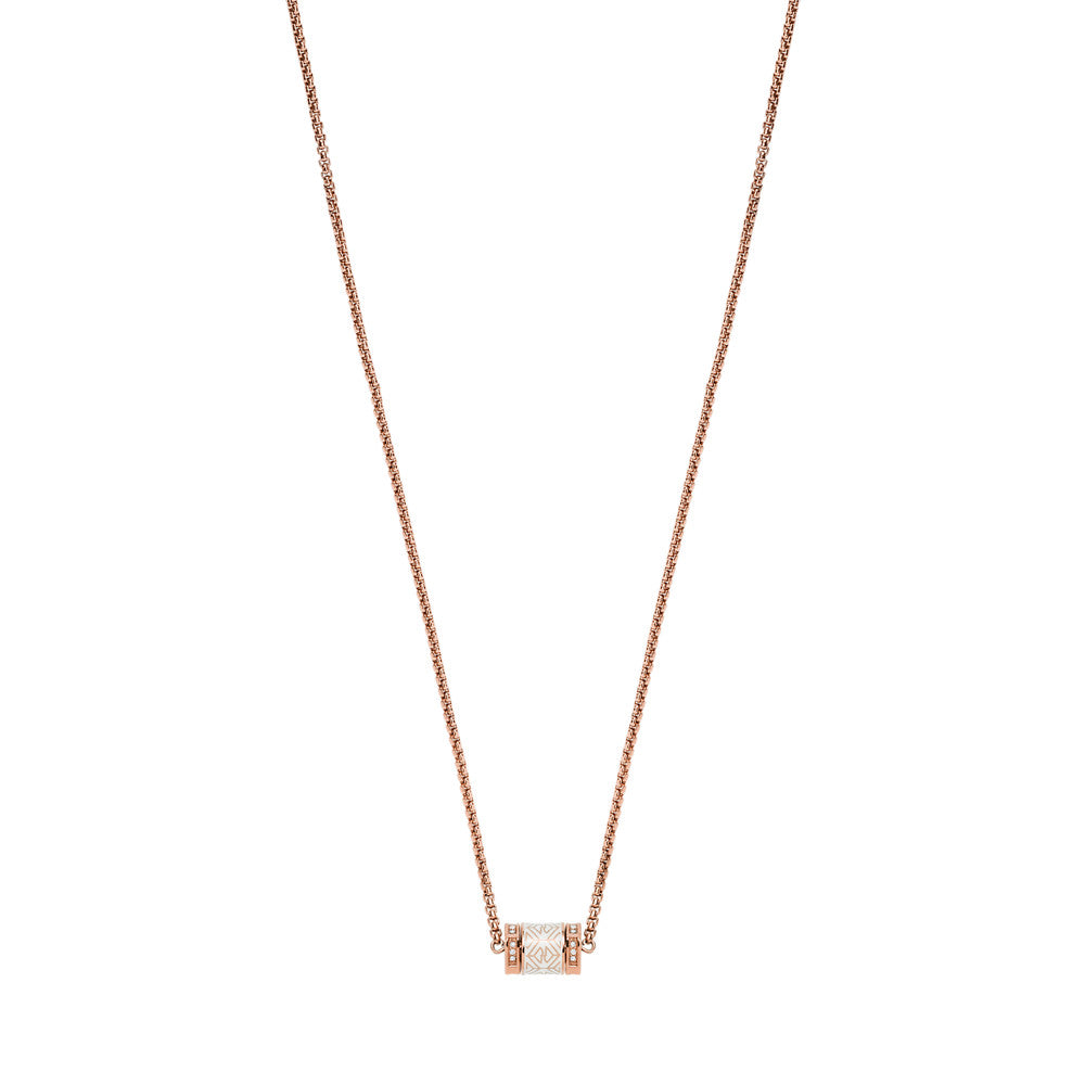 Emporio Armani Rose Gold-Tone Stainless Steel Pendant Necklace EGS2828221