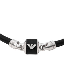 Load image into Gallery viewer, Emporio Armani Black Marble and Leather Strap Bracelet EGS2912040
