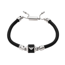 Load image into Gallery viewer, Emporio Armani Black Marble and Leather Strap Bracelet EGS2912040
