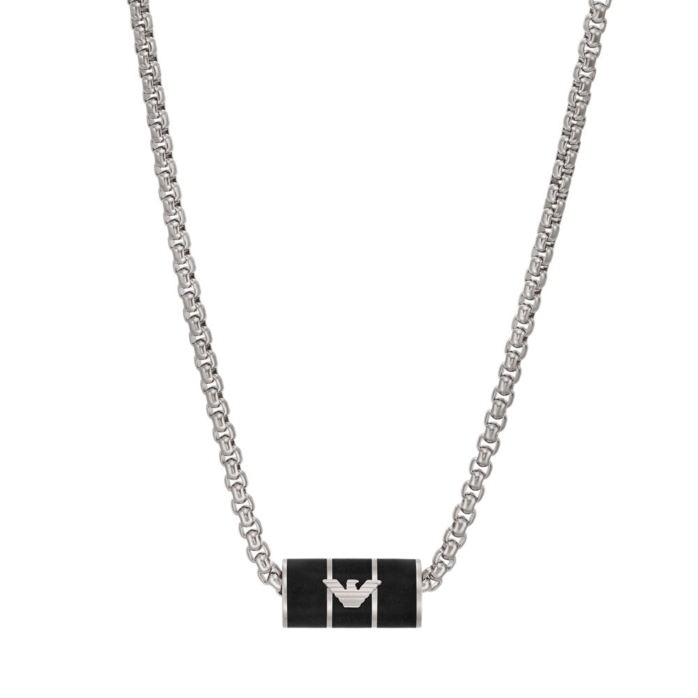 Emporio Armani Black Matte Lacquer Chain Necklace EGS2919040
