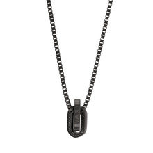 Load image into Gallery viewer, Emporio Armani Black-Tone Stainless Steel Chain Necklace EGS2928001HMSET
