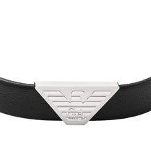 Load image into Gallery viewer, Emporio Armani Black Leather ID Bracelet EGS2985040
