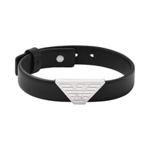 Load image into Gallery viewer, Emporio Armani Black Leather ID Bracelet EGS2985040
