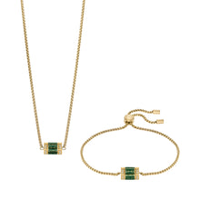 Load image into Gallery viewer, Emporio Armani Gold-Tone Stainless Steel Chain Necklace and Bracelet Set EGS3010SET
