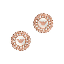 Load image into Gallery viewer, Emporio Armani Rose Gold-Tone Stainless Steel Mother Of Pearl Stud Earrings EGS3019221
