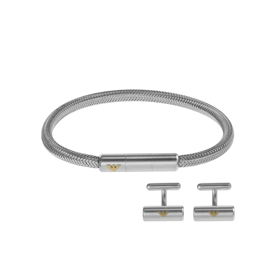 Emporio Armani Stainless Steel Bracelet and Cufflinks Set EGS3044SET