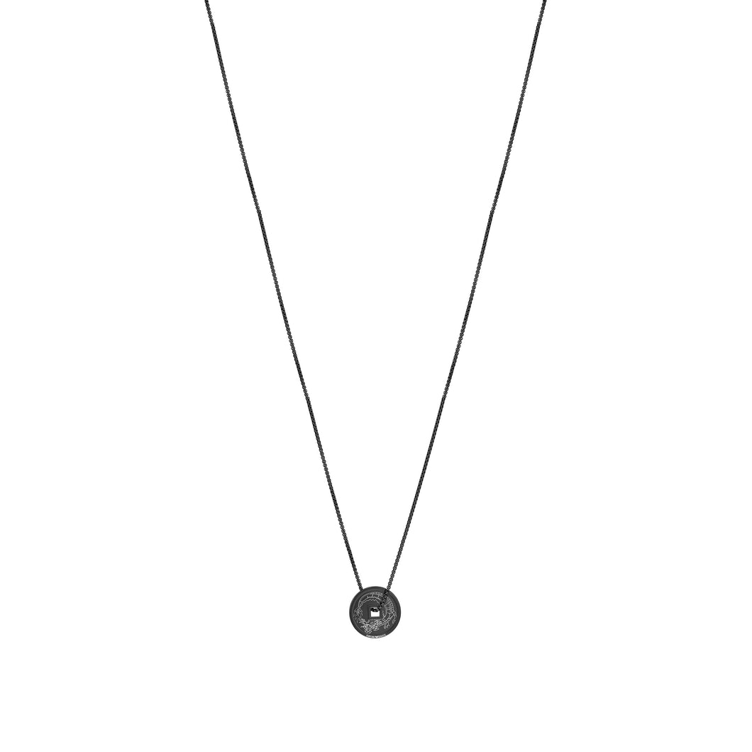 Emporio Armani Black Stainless Steel Pendant Necklace EGS3045001