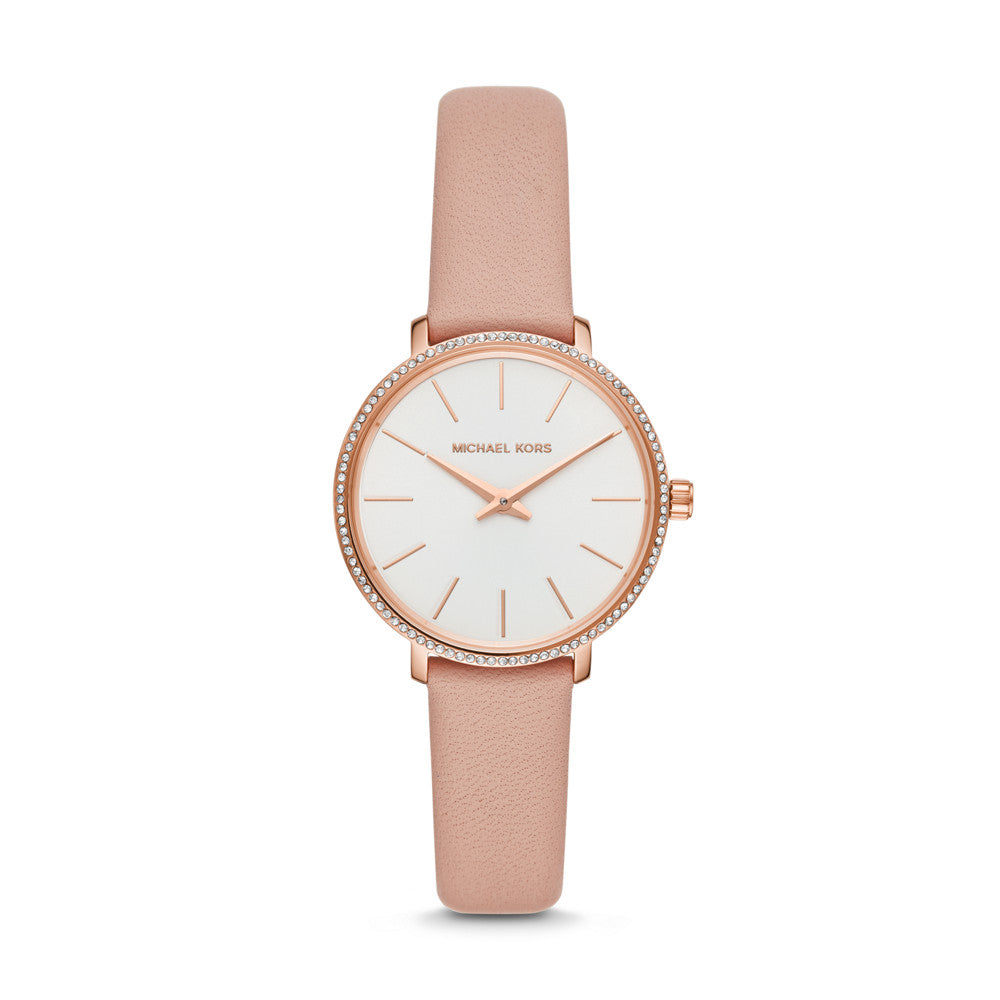 Michael Kors Women's Pyper Two-Hand Pink Leather Watch MK2803