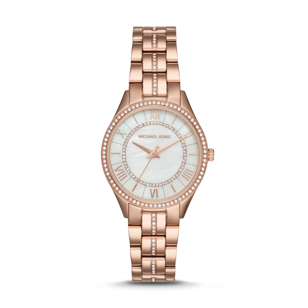 Michael Kors Women's Lauryn Three-Hand Rose Gold-Tone Stainless Steel Watch MK3716
