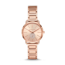 Load image into Gallery viewer, Michael Kors Women&#39;s Portia Three-Hand Rose Gold-Tone Stainless Steel Watch MK4331
