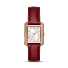 Load image into Gallery viewer, Michael Kors Emery Three-Hand Red Croco Leather Watch MK4689
