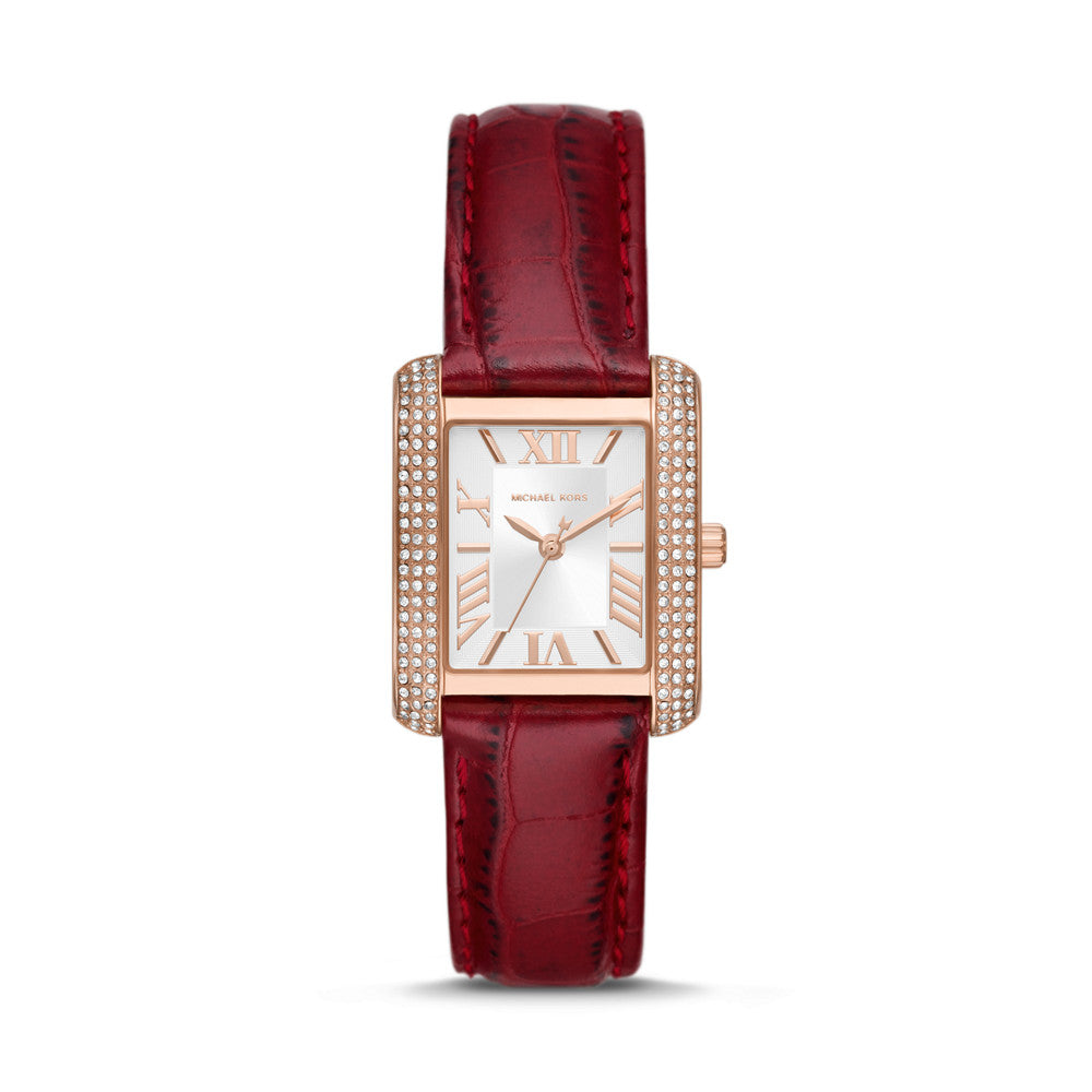 Michael Kors Emery Three-Hand Red Croco Leather Watch MK4689