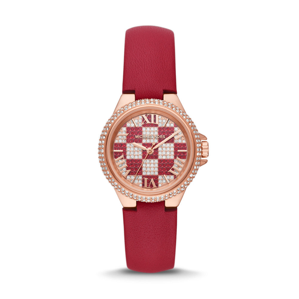 Michael Kors Limited Edition Camille Three-Hand Red Leather Watch MK4701