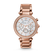 Load image into Gallery viewer, Michael Kors Parker Chronograph Rose Gold-Tone Stainless Steel Watch MK5491
