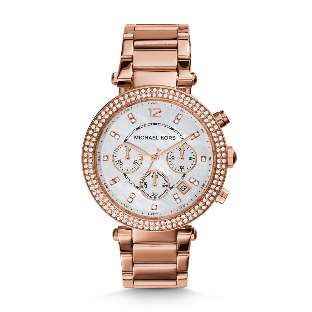 Michael Kors Parker Chronograph Rose Gold-Tone Stainless Steel Watch MK5491