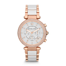 Load image into Gallery viewer, Michael Kors Women&#39;s Parker Chronograph Two-Tone Stainless Steel Glitz Watch MK5774
