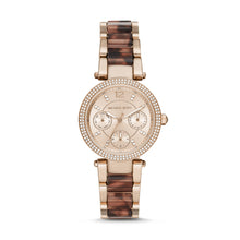 Load image into Gallery viewer, Michael Kors Parker Multifunction Pale Rose Stainless Steel with Acetate watch MK6834
