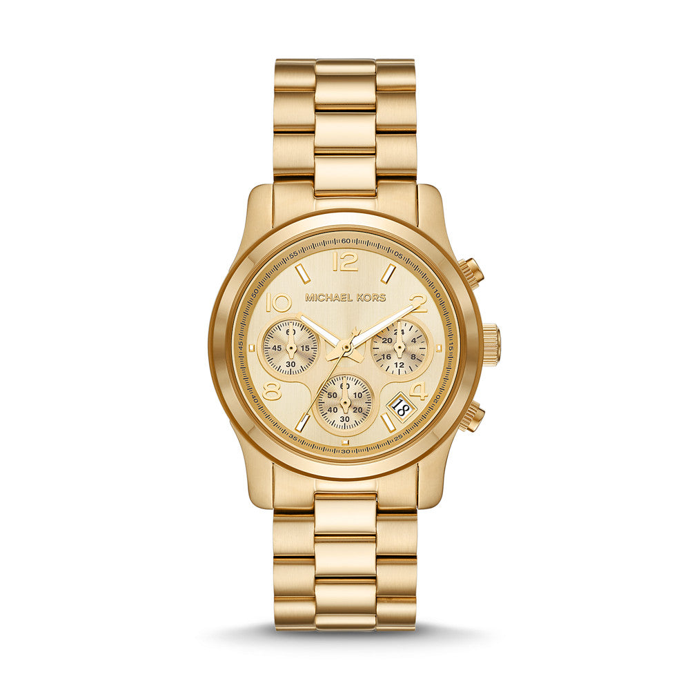 Michael Kors Runway Chronograph Gold-Tone Stainless Steel Watch MK7323