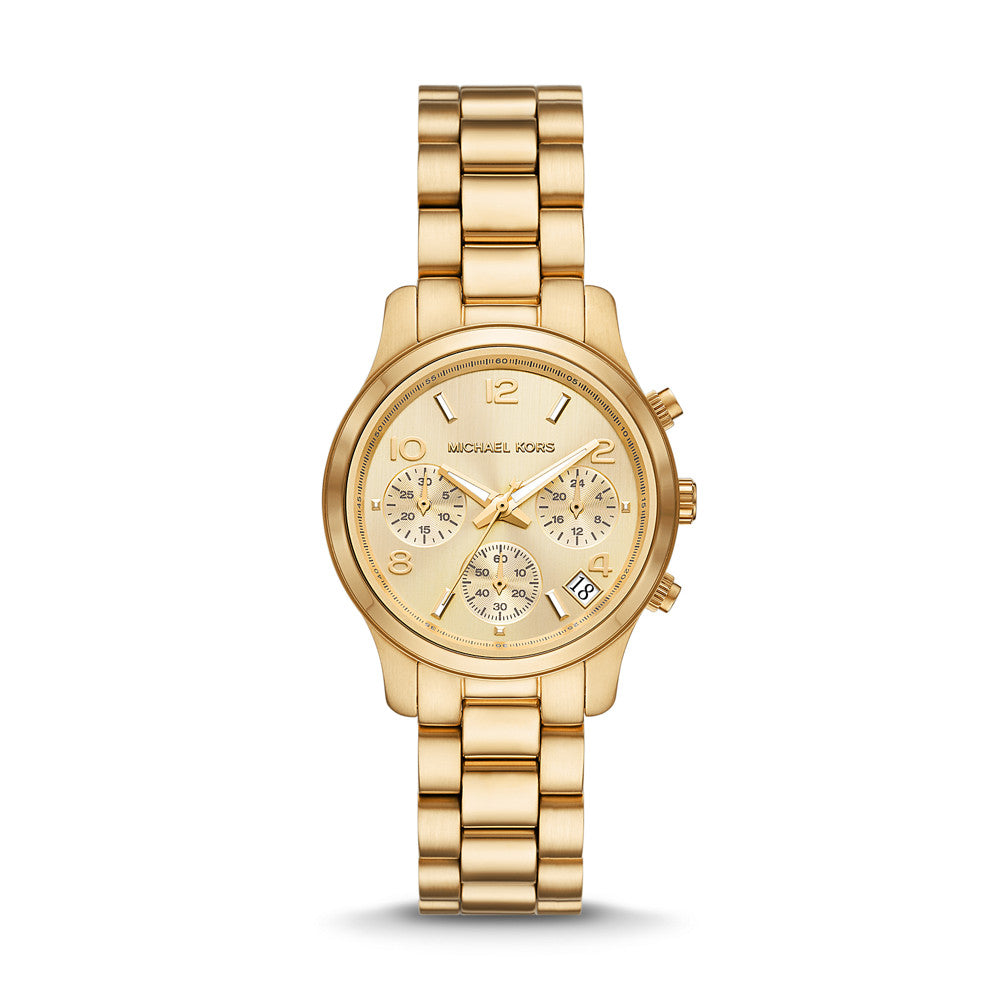 Michael Kors Runway Chronograph Gold-Tone Stainless Steel Watch MK7326