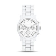 Load image into Gallery viewer, Michael Kors Runway Chronograph White-Coated Stainless Steel Watch MK7331
