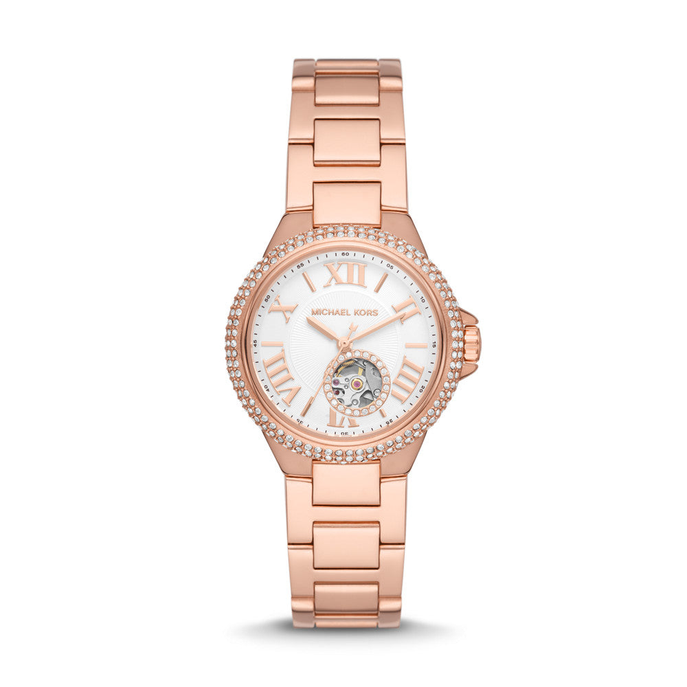 Michael Kors Mini-Camille Automatic Rose Gold-Tone Stainless Steel Watch MK9051