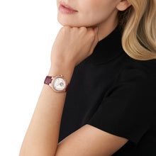 Load image into Gallery viewer, Michael Kors Mini-Camille Automatic Berry Croco Leather Watch MK9052
