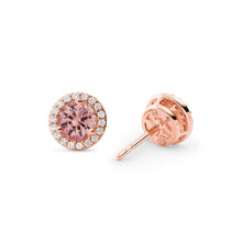 Load image into Gallery viewer, Michael Kors 14K Rose Gold-Plated Sterling Silver Pave Halo Stud MKC1035A2791
