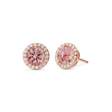 Load image into Gallery viewer, Michael Kors 14K Rose Gold-Plated Sterling Silver Pave Halo Stud MKC1035A2791
