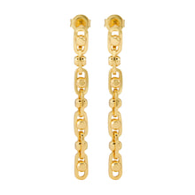 Load image into Gallery viewer, Michael Kors 14K Gold Sterling Silver Astor Link Drop Earrings MKC171000710
