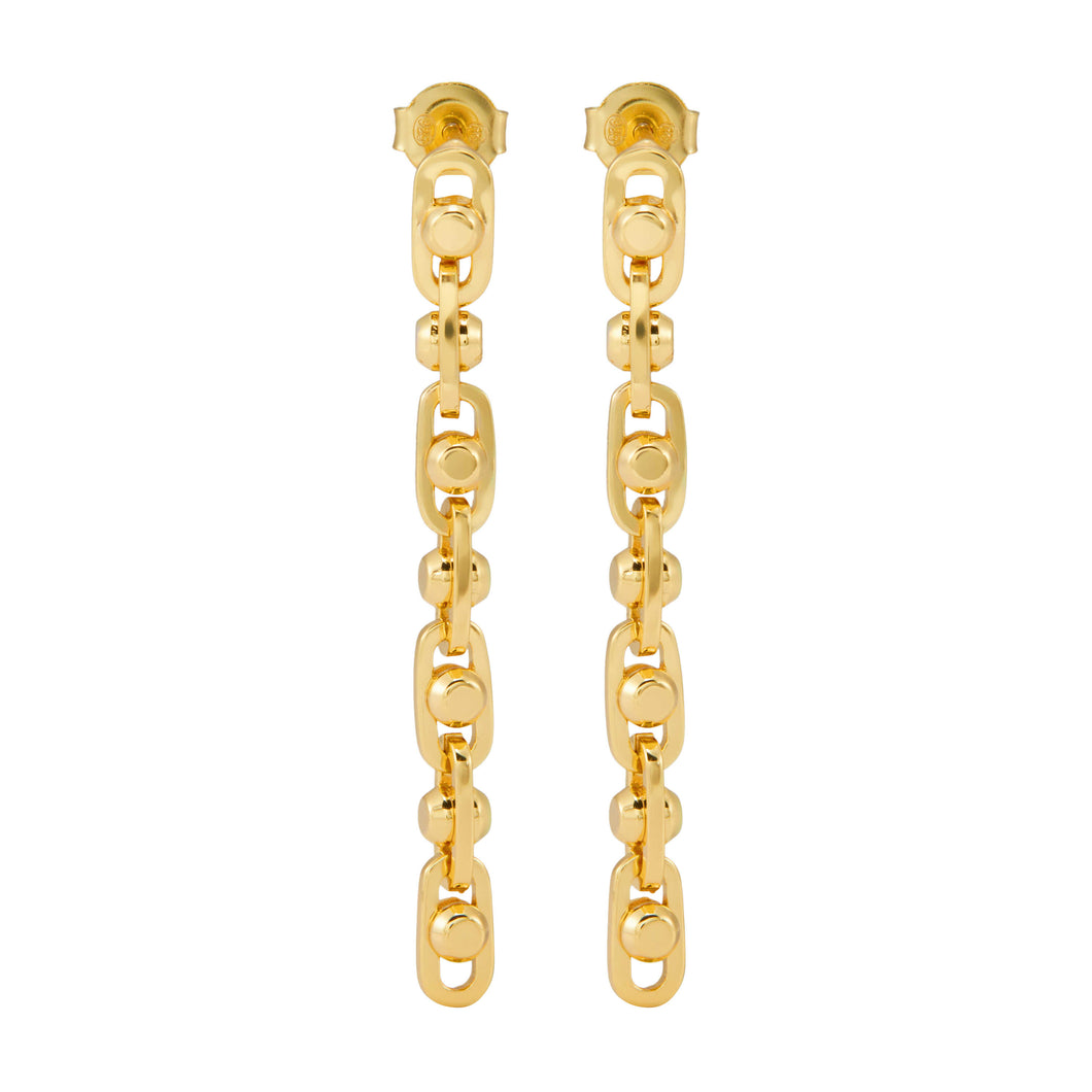 Michael Kors 14K Gold Sterling Silver Astor Link Drop Earrings MKC171000710