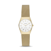 Load image into Gallery viewer, Skagen Grenen Lille Solar-Powered Gold Stainless Steel Mesh Watch SKW3077
