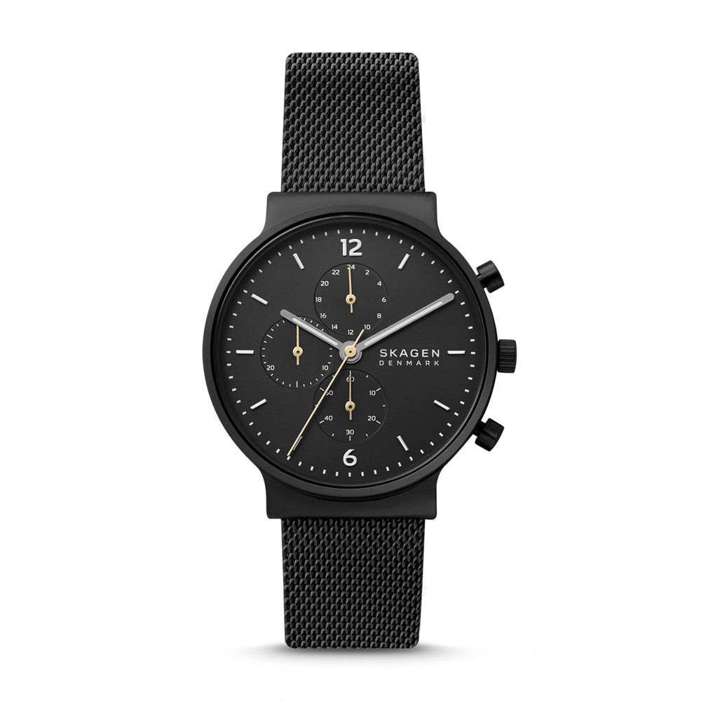 Skagen Ancher Chronograph Midnight Stainless Steel Mesh Watch SKW6762 Watch Station® Hong