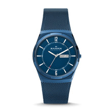 Load image into Gallery viewer, Skagen Melbye Three-Hand Day-Date Ocean Blue Stainless Steel Mesh Watch SKW6788
