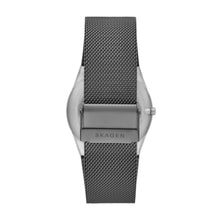 Load image into Gallery viewer, Skagen Melbye Three-Hand Day-Date Charcoal Stainless Steel Mesh Watch SKW6790
