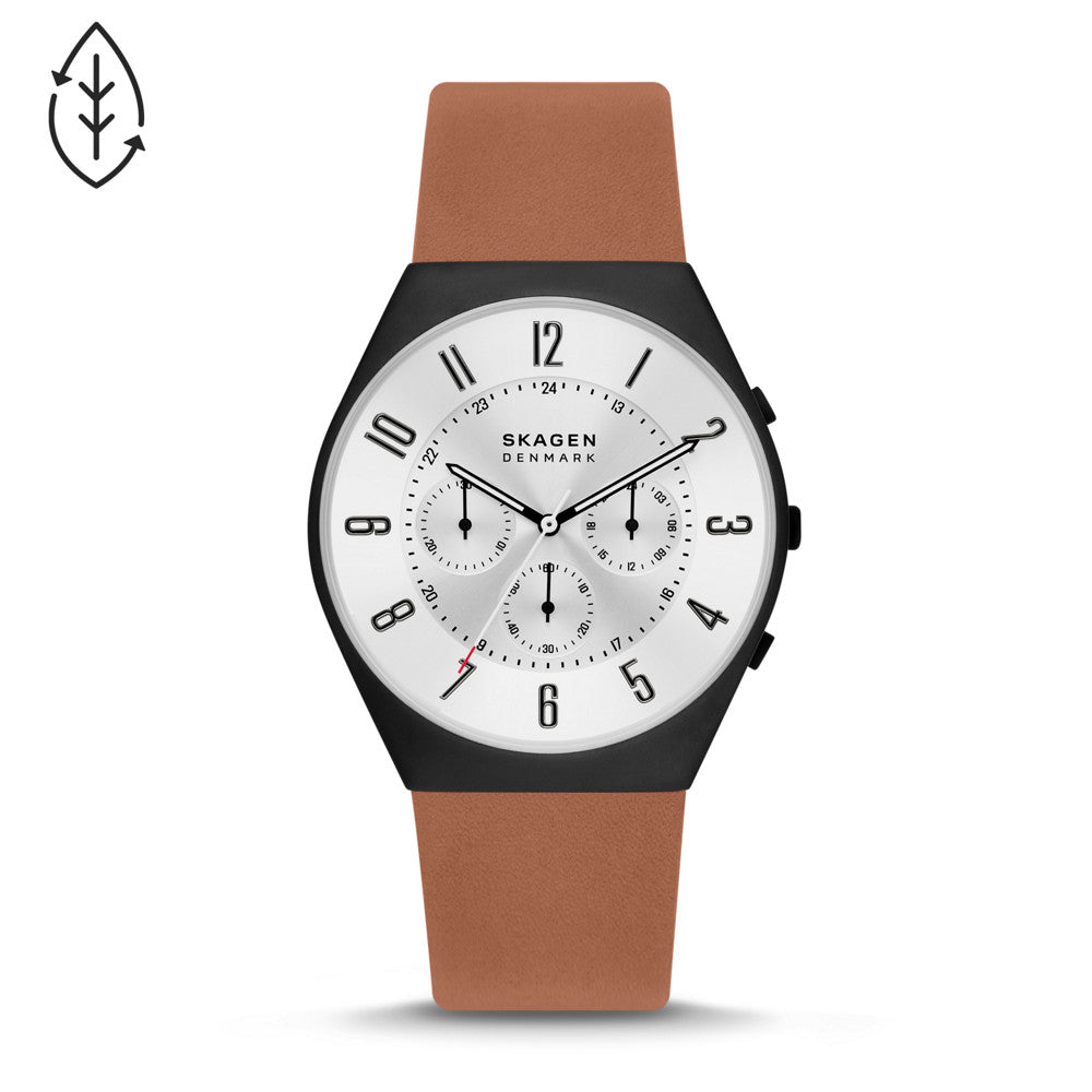 Skagen Grenen Chronograph Medium Brown Leather Watch SKW6823