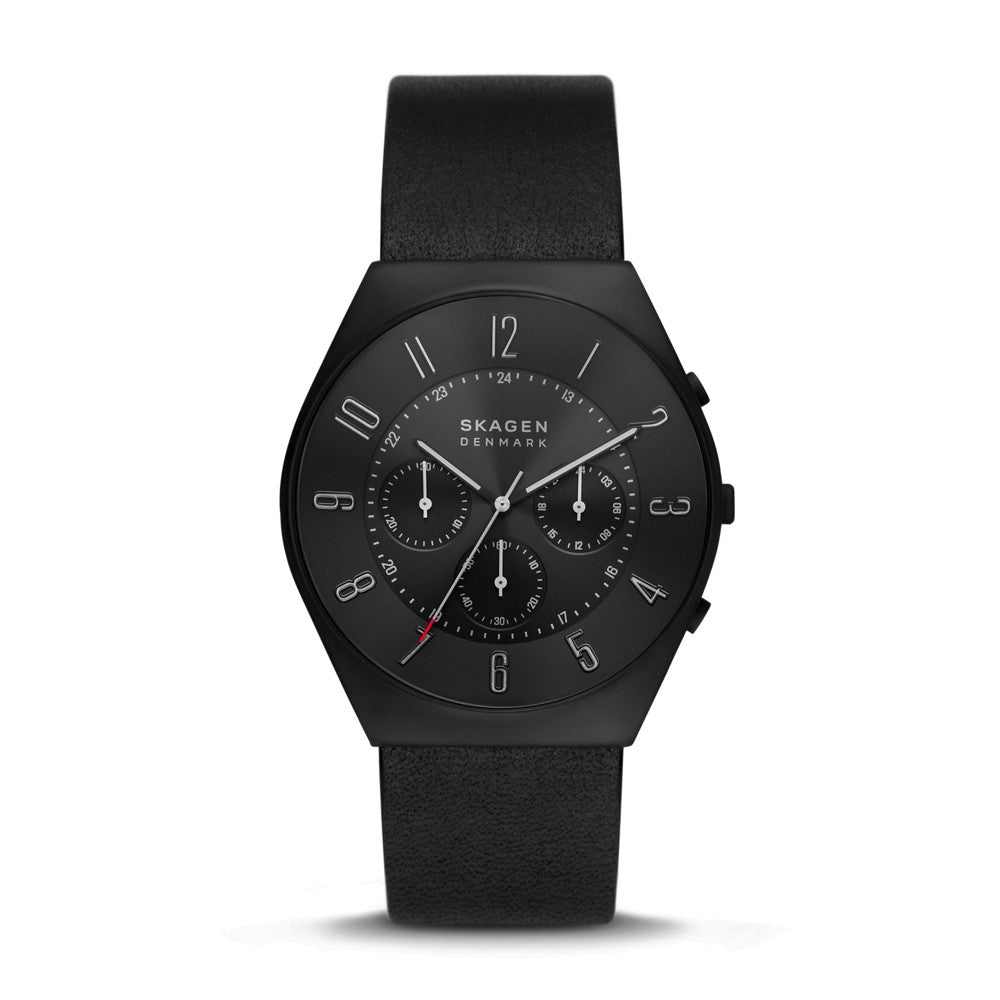 Skagen Grenen Chronograph Midnight Leather Watch SKW6843